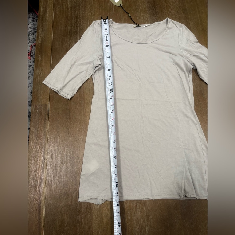 Max Studio Taupe Short Sleeve Tee - Picture 9 of 10